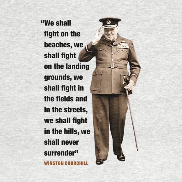 Winston Churchill  "We Shall Fight On The Beaches....We Shall Never Surrender" by PLAYDIGITAL2020